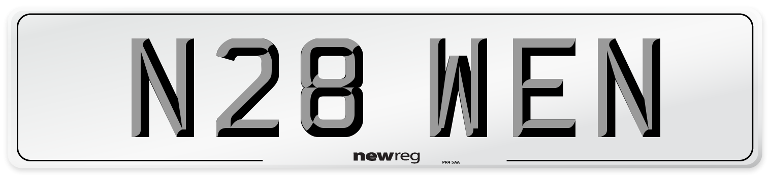N28 WEN Number Plate from New Reg